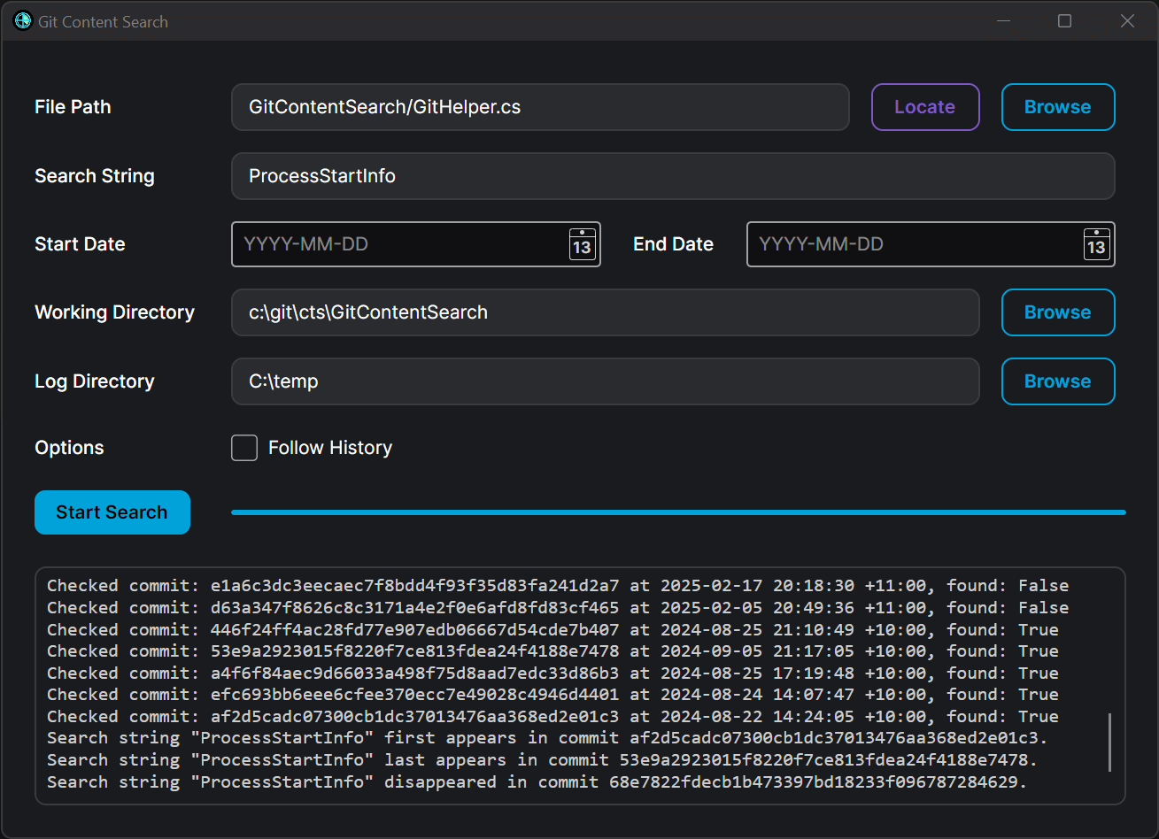 GitContentSearch UI
